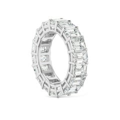 9.00 Carat Conflict Free Emerald Cut Diamond Eternity Wedding Band