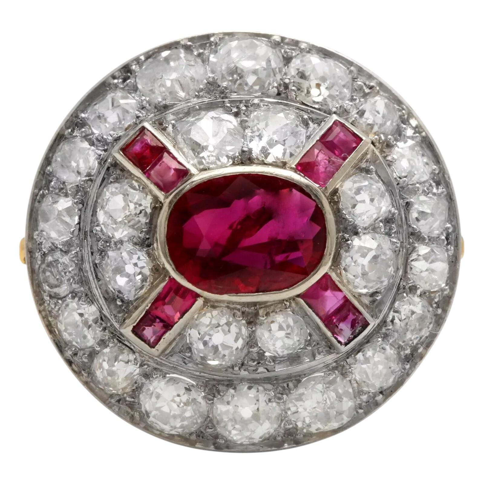 9.00Ct Natural African  Ruby and European Diamond 18K Solid Yellow Gold & Platinum Ring





Suggested Replacement Value: $12,000.00



Total Natural Cut Ruby Weight is: Approx. 3.00 Carats (transparent)

 

Natural Round European Cut Diamonds