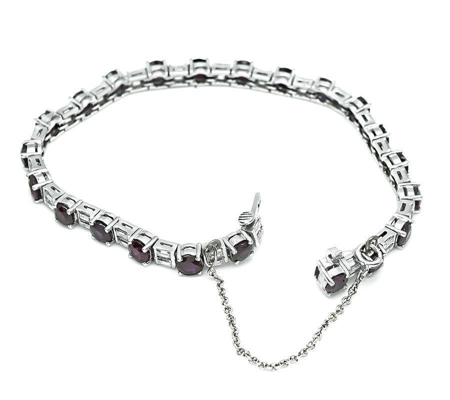 9.00ct Ruby 1.75ct Diamond Bracelet In Good Condition For Sale In New York, NY