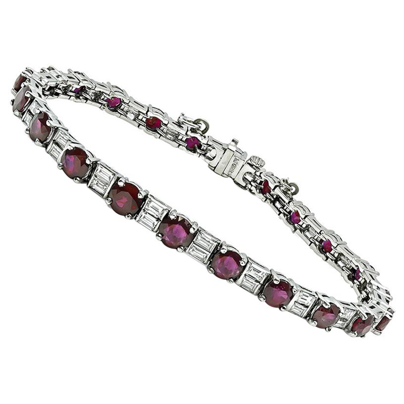 9.00ct Ruby 1.75ct Diamond Bracelet For Sale