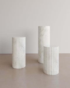 900mm Bianco Onyx Antica Pedestal by The Essentialist