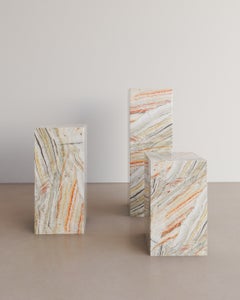 Nude Travertine Ètoile Pedestal by the Essentialist