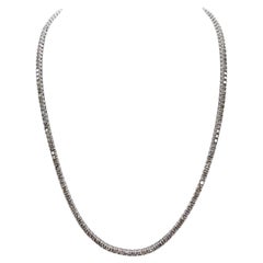 9.01 Carat Brilliante Cut Diamond Tennis Necklace 14 Karat White Gold 22" (Collier de tennis en or blanc 14 carats)
