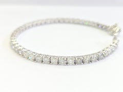 9.01 Carat Natural Diamond Tennis Bracelet 14K White Gold