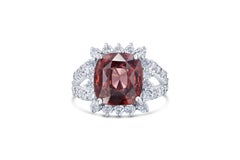 9,01 Karat Spessartin Diamant 14 Karat Weißgold Cocktail Ring