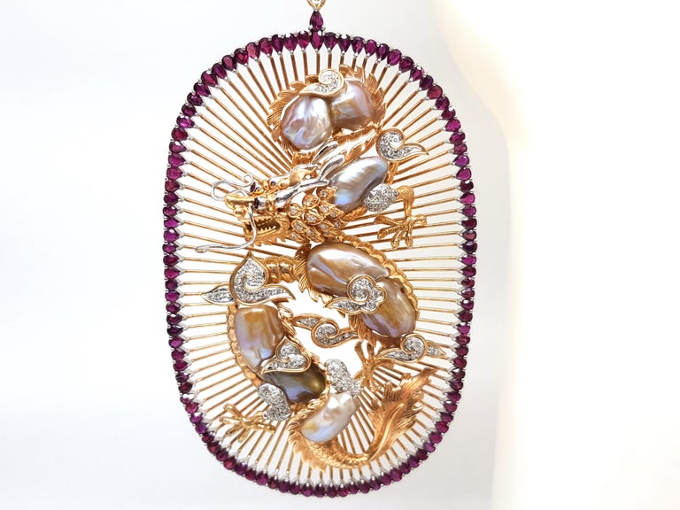 9 01 Carat Vintage Yellow White Gold Ruby Diamond Pearl