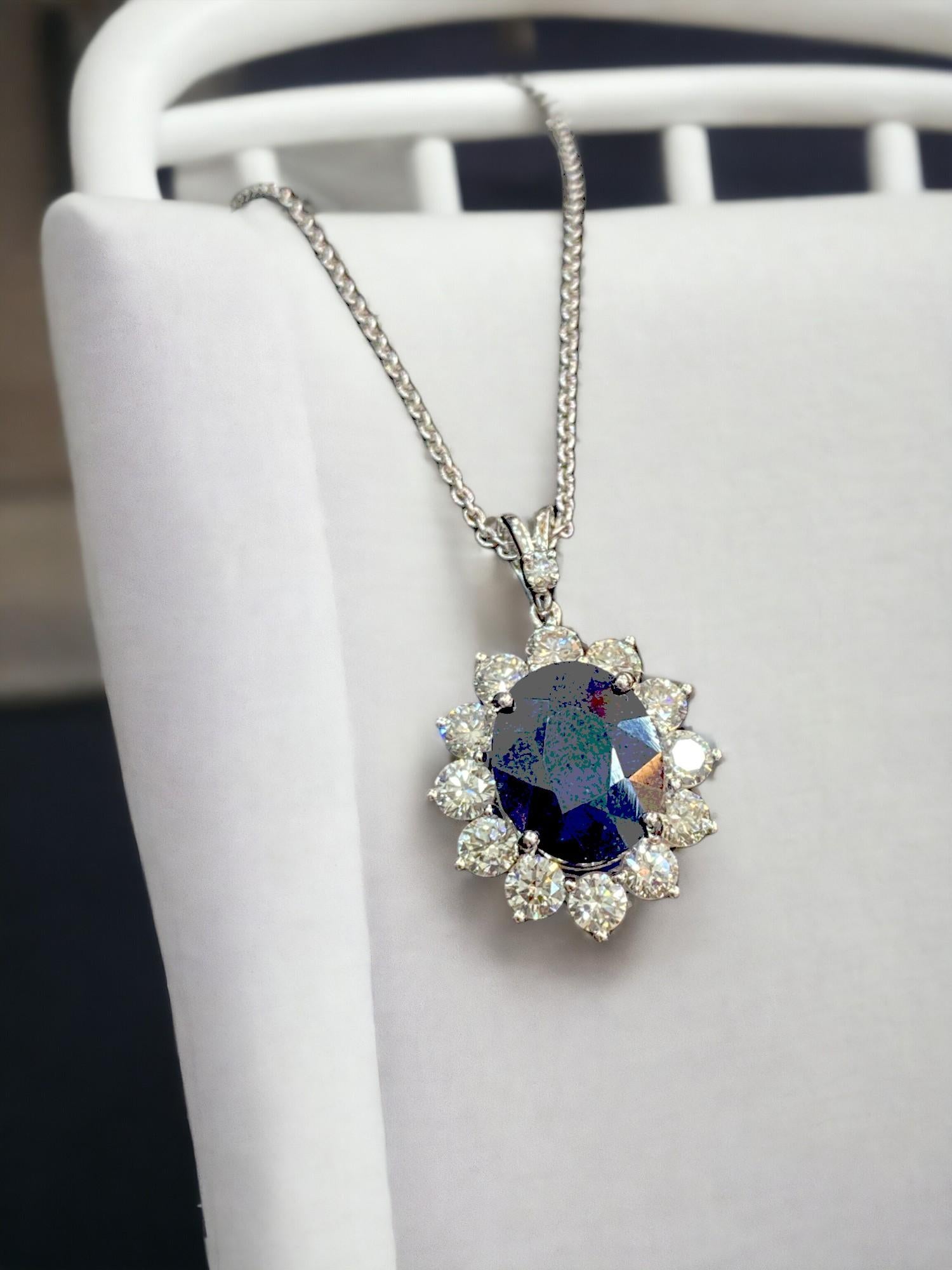 Embrace elegance and radiate joy with this exquisitely crafted 1.96-carat round natural diamond and 7.05-carat blue sapphire necklace in 18k white gold, guaranteeing perfect radiance!

Specifications : 

Diamond Weight : 1.96 Cts (0.16 Cts x 12