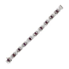 9.02 Carat Purplish Red Ruby & Diamond Bracelet In Platinum