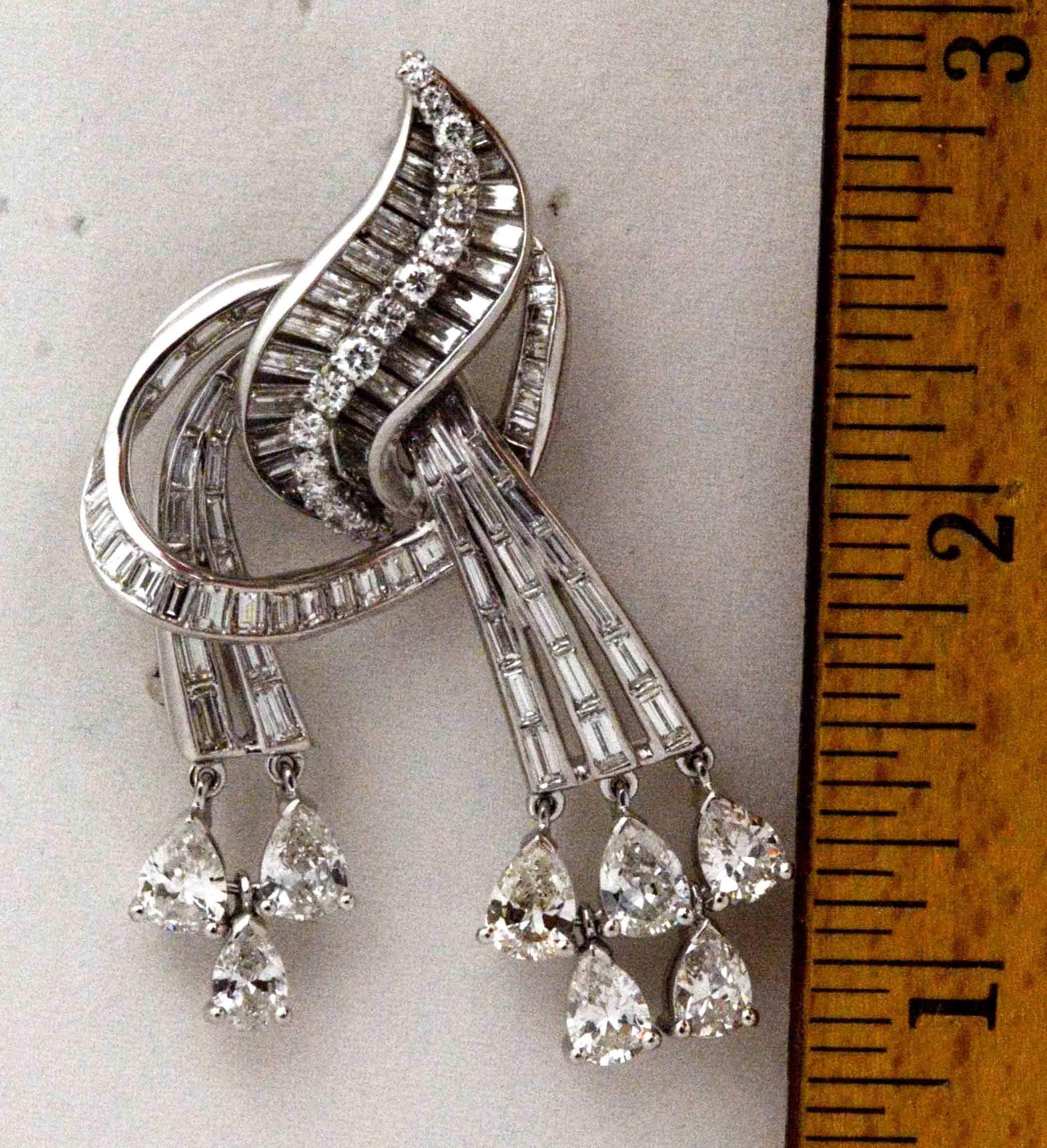 Art Deco 9.02 Carat Diamonds Platinum Pendant/Brooch, circa 1920