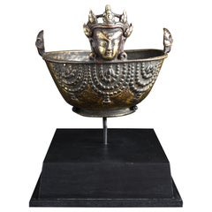  16/17thc Tibetan Bronze Skull Cup - 9026