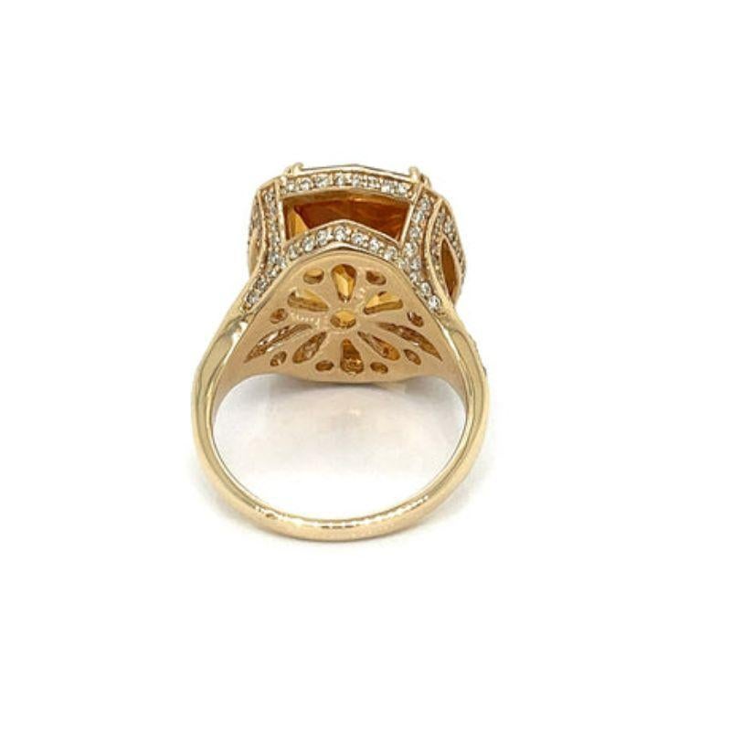 Women's 9.03 CTW Citrine and Diamond Ring For Sale