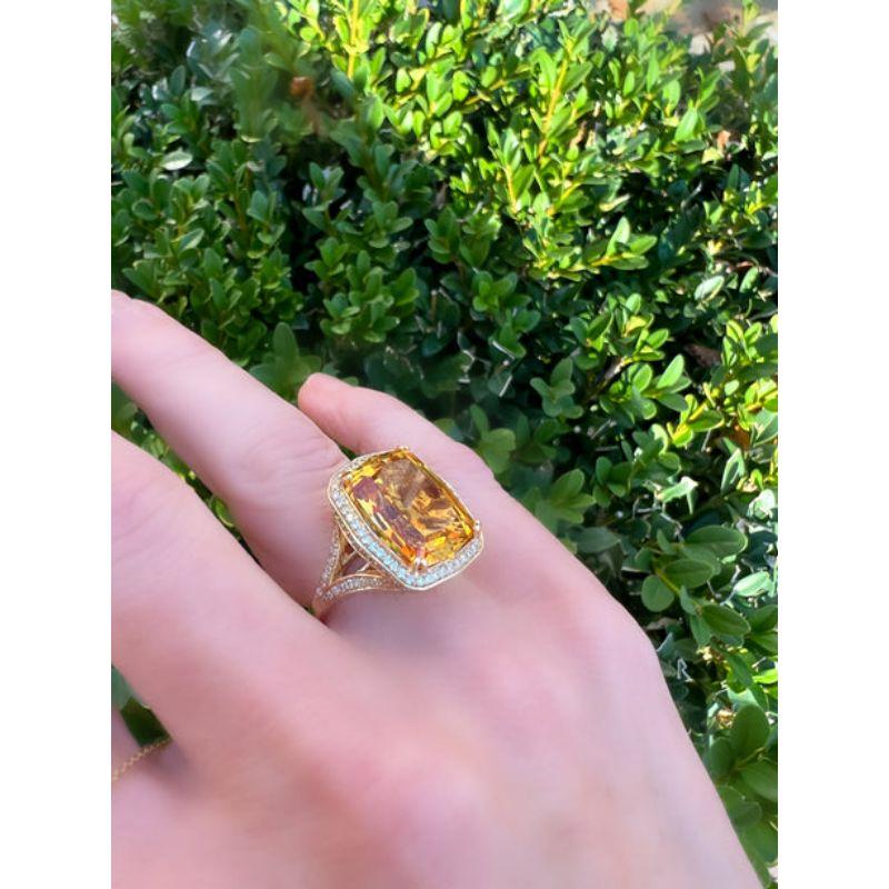 9.03 CTW Citrine and Diamond Ring For Sale 1