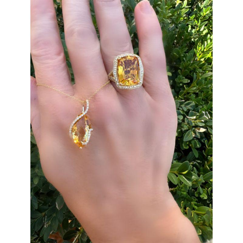 9.03 CTW Citrine and Diamond Ring For Sale 2
