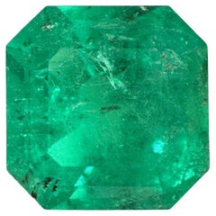 9,03 ct ENORME Esmeralda verde colombiana corte Asscher 12,5x12,5 Genuina piedra de nacimiento de mayo
