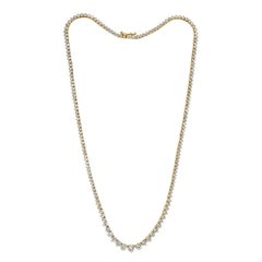 9.03ct Round Brilliant Cut Graduated Diamond Tennis Necklace in 14K Yellow Gold