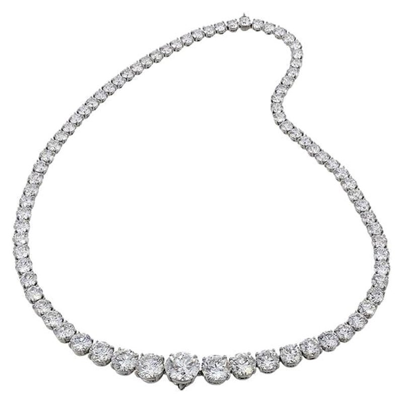 Collier Riviera en or blanc 18 carats avec diamants de 9,03 carats en vente