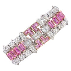 9,05 Karat Daimonds und 20,65 Karat rosa Saphir & Diamant-Armband