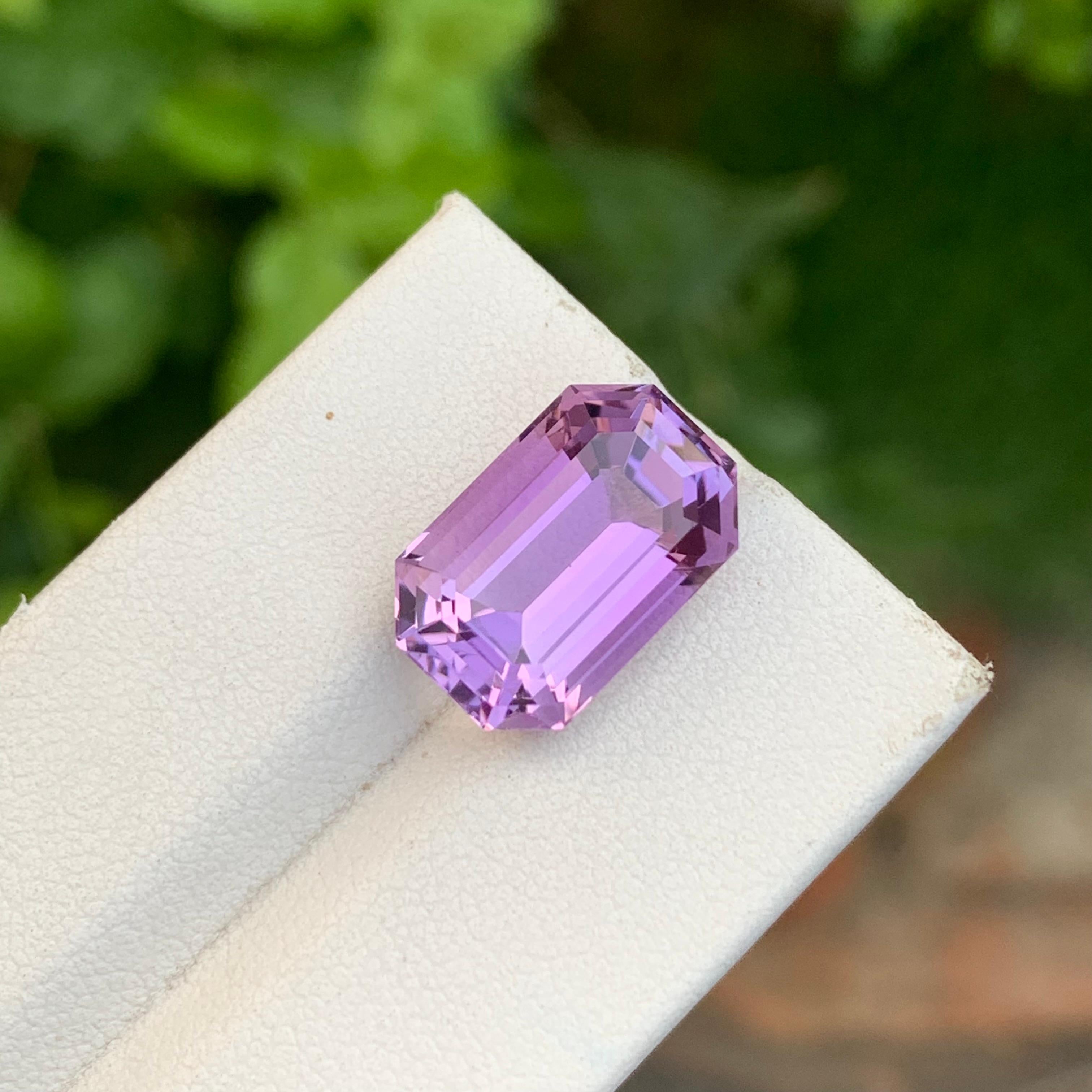 Arts and Crafts 9.05 Carat Natural Loose Amethyst Octagon Shape Gem For Necklace For Sale