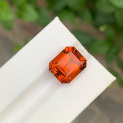 9.05 Carat Natural Loose Madeira Citrine Emerald Shape Gemstone