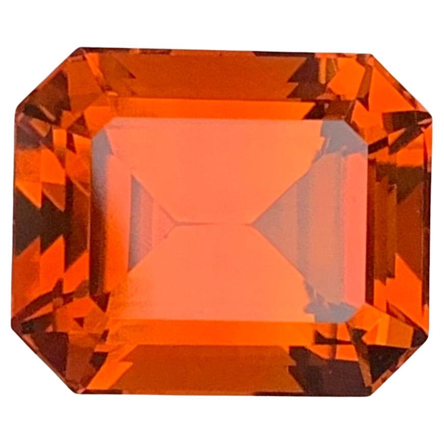 9.05 Carat Natural Loose Madeira Citrine Emerald Shape Gemstone For Sale
