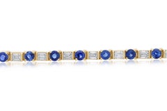 Eternity-Armband aus Gelbgold mit 9,05 Karat Saphir und Diamant