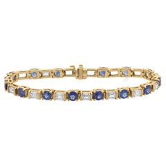 Eternity-Armband aus Gelbgold mit 9,05 Karat Saphir und Diamant