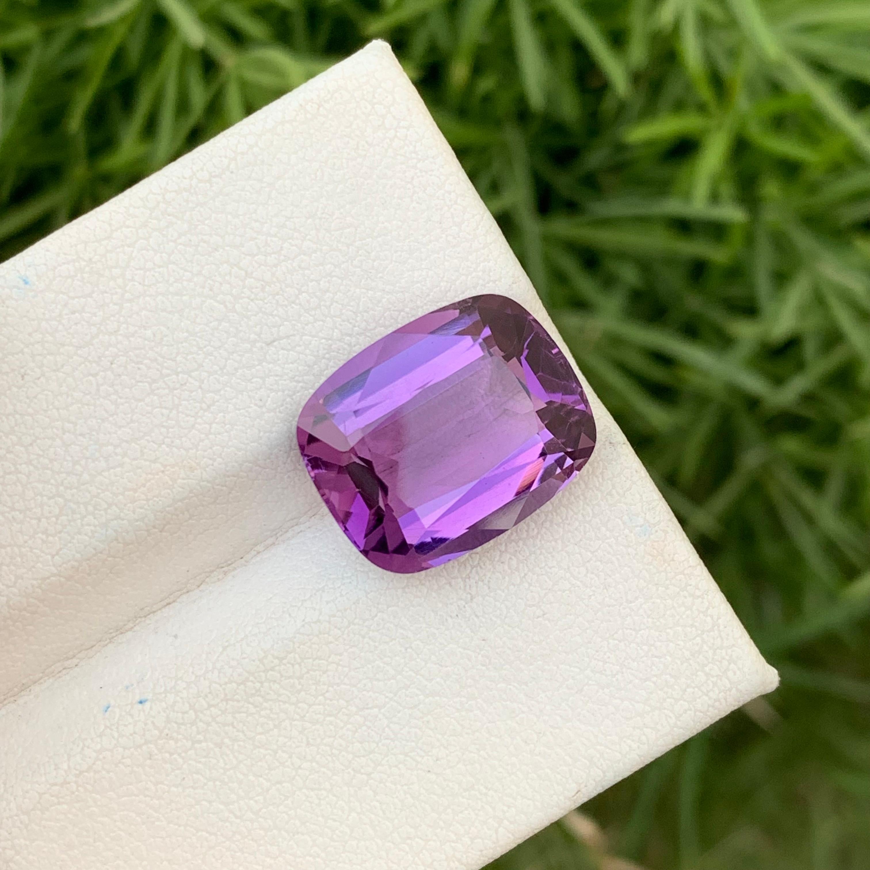 Cushion Cut 9.05 Carats Natural Loose Amethyst Ring Gem Brazil Mine For Sale