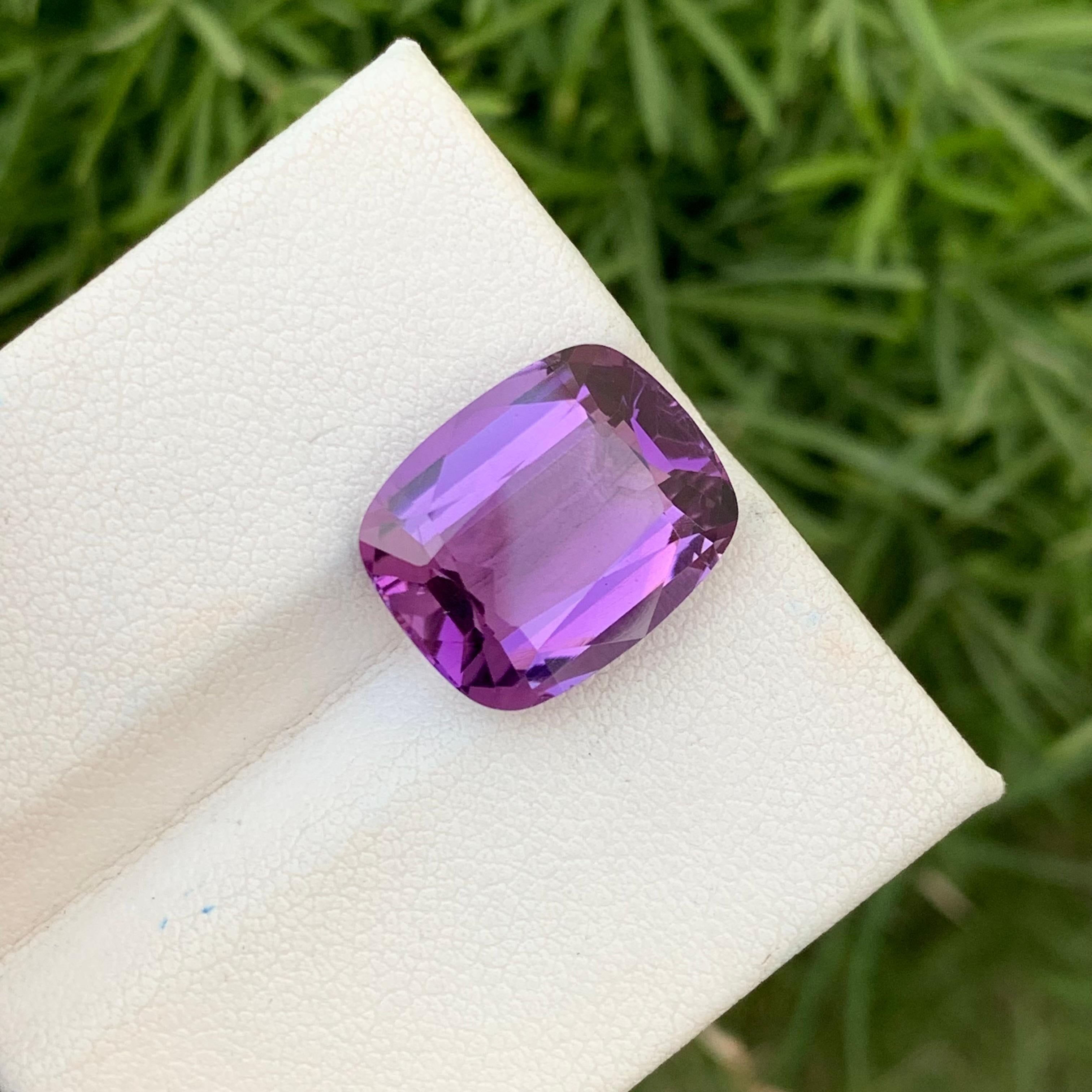 Cushion Cut 9.05 Carats Natural Loose Amethyst Ring Gem Brazil Mine For Sale