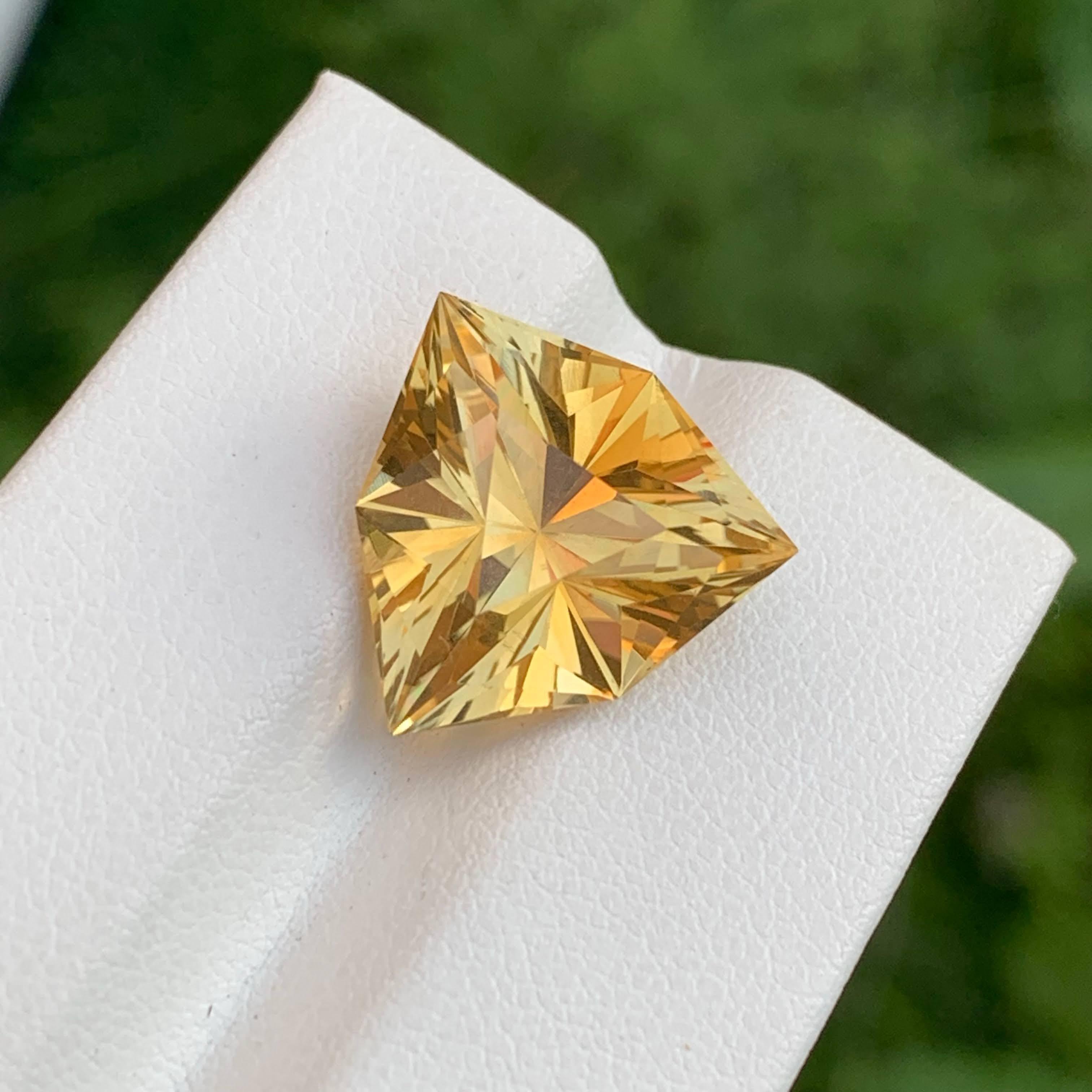 Poids 9,05 carats 
Dimensions 15,6x15,6x9,9mm
Traitement aucun 
Origine Brésil 
Clarté de l'œil 
Forme triangulaire 
Coupe trilatérale 



Cette exquise citrine de 9.05 carat, provenant des riches gisements minéraux du Brésil, présente une taille