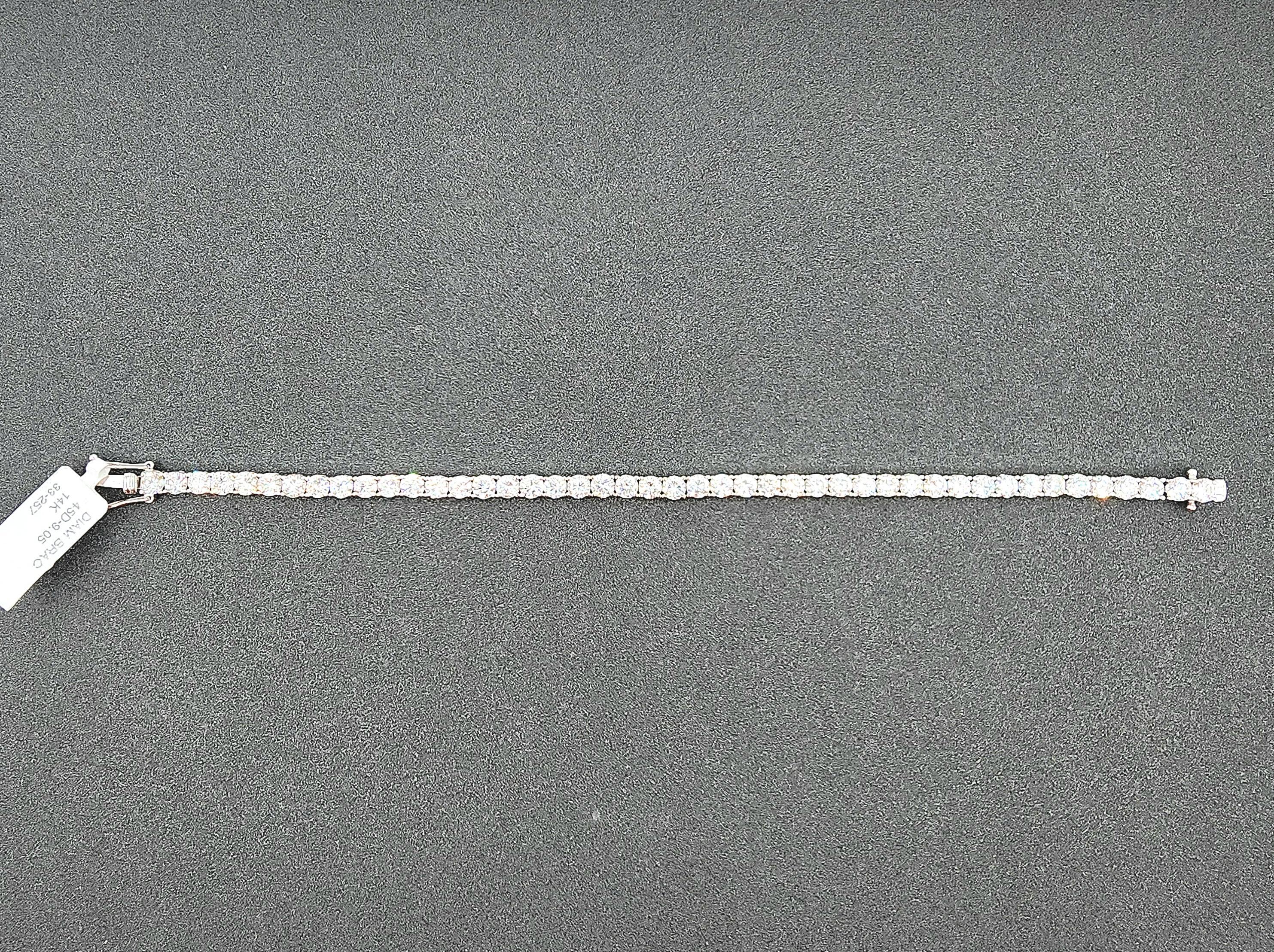 9.05 ct Diamond Tennis Bracelet For Sale 1