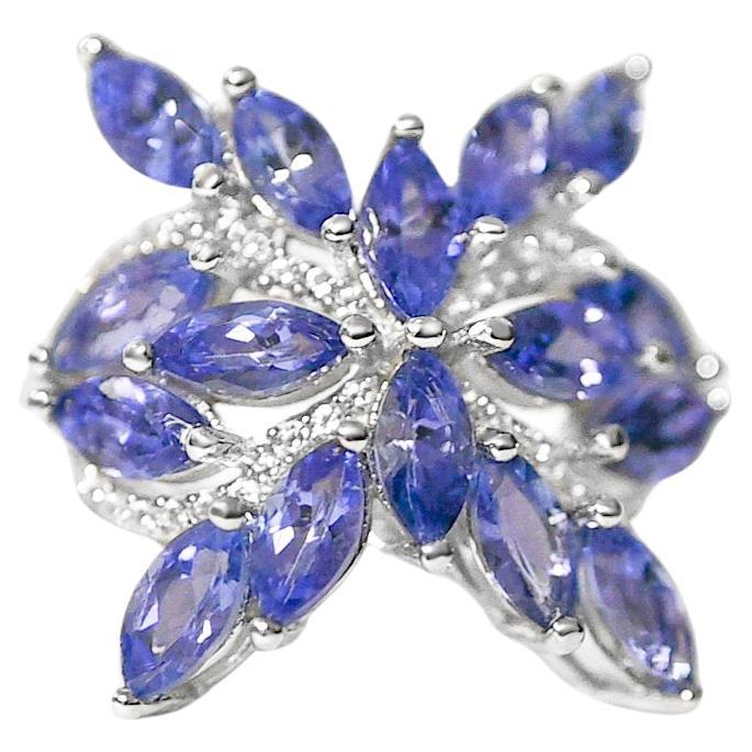 Marquise Cut Tanzanite Fashion Ring In 925 Sterling Silver (6x3) Promise Ring For Sale