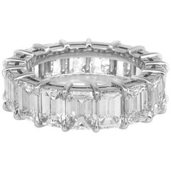 9.06 Carat Emerald Cut Diamond Eternity Band