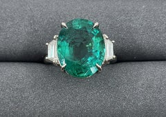 9.07 ct GIA Certified Natural Zambian Emerald & Diamond Ring
