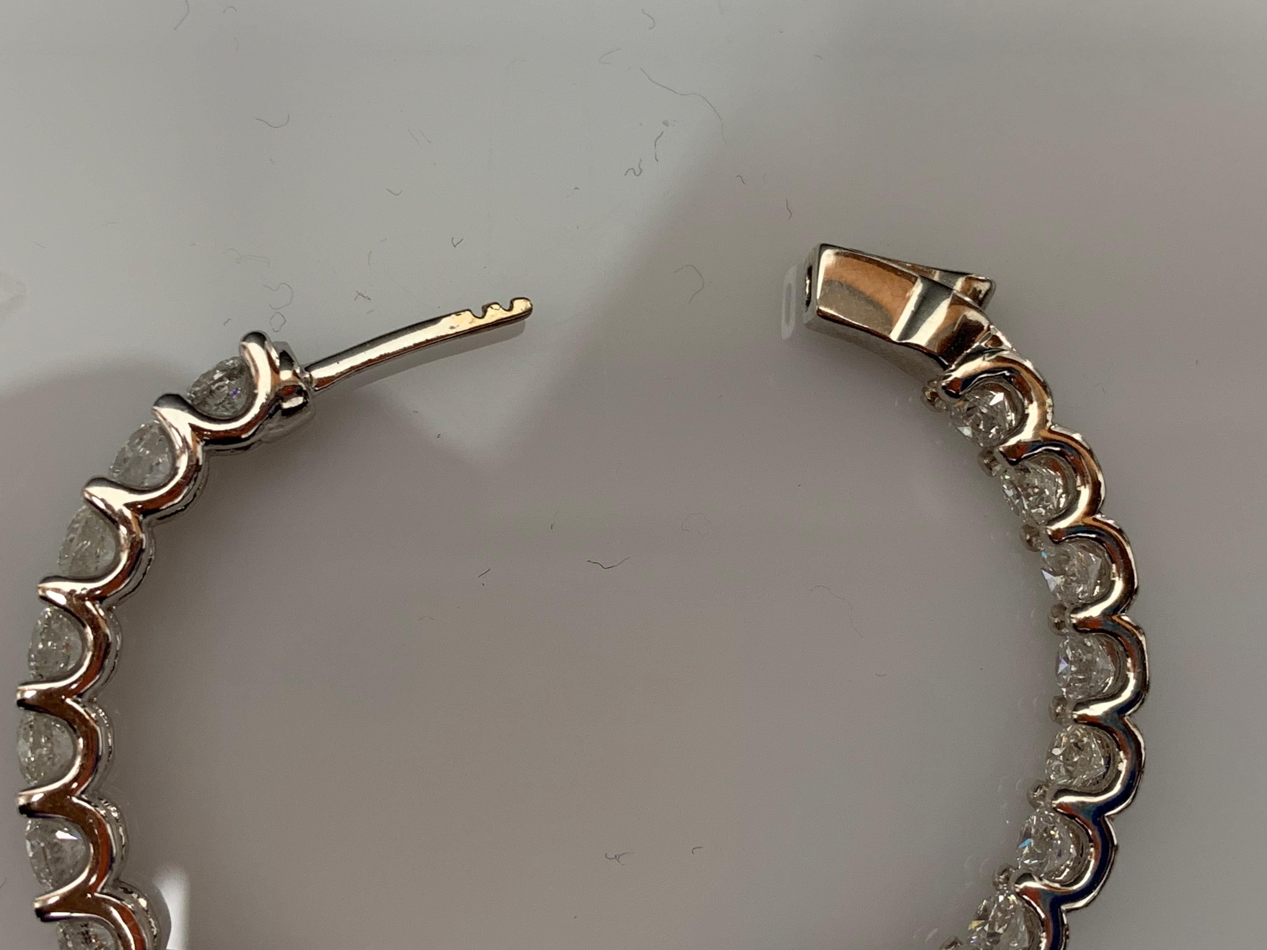 9.08 Carat Round Cut Diamond Hoop Earrings in 14K White  Gold For Sale 3