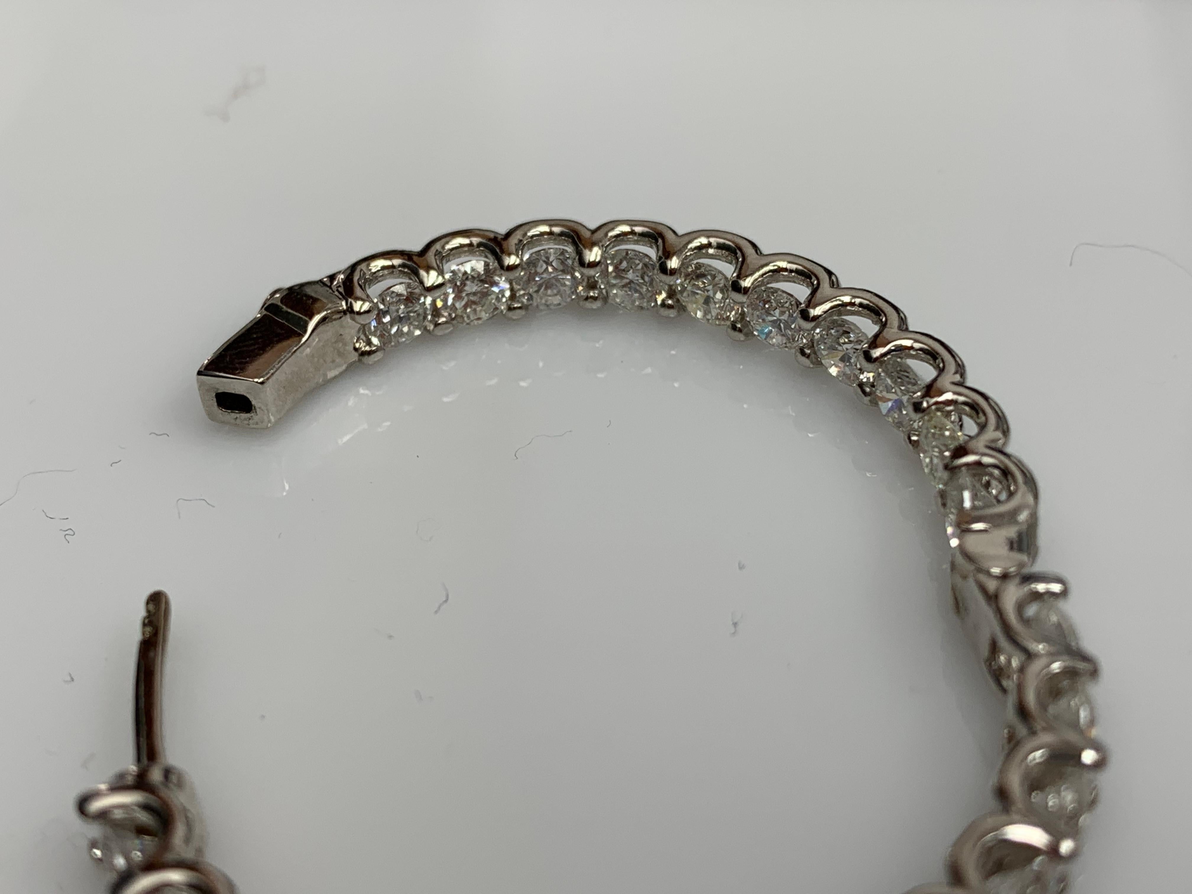 9.08 Carat Round Cut Diamond Hoop Earrings in 14K White  Gold For Sale 4