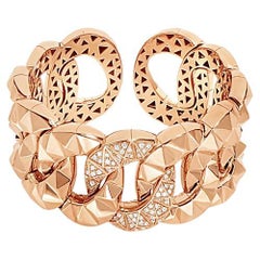 90.87 Gr Diamond Groumette Cuff Bracelet