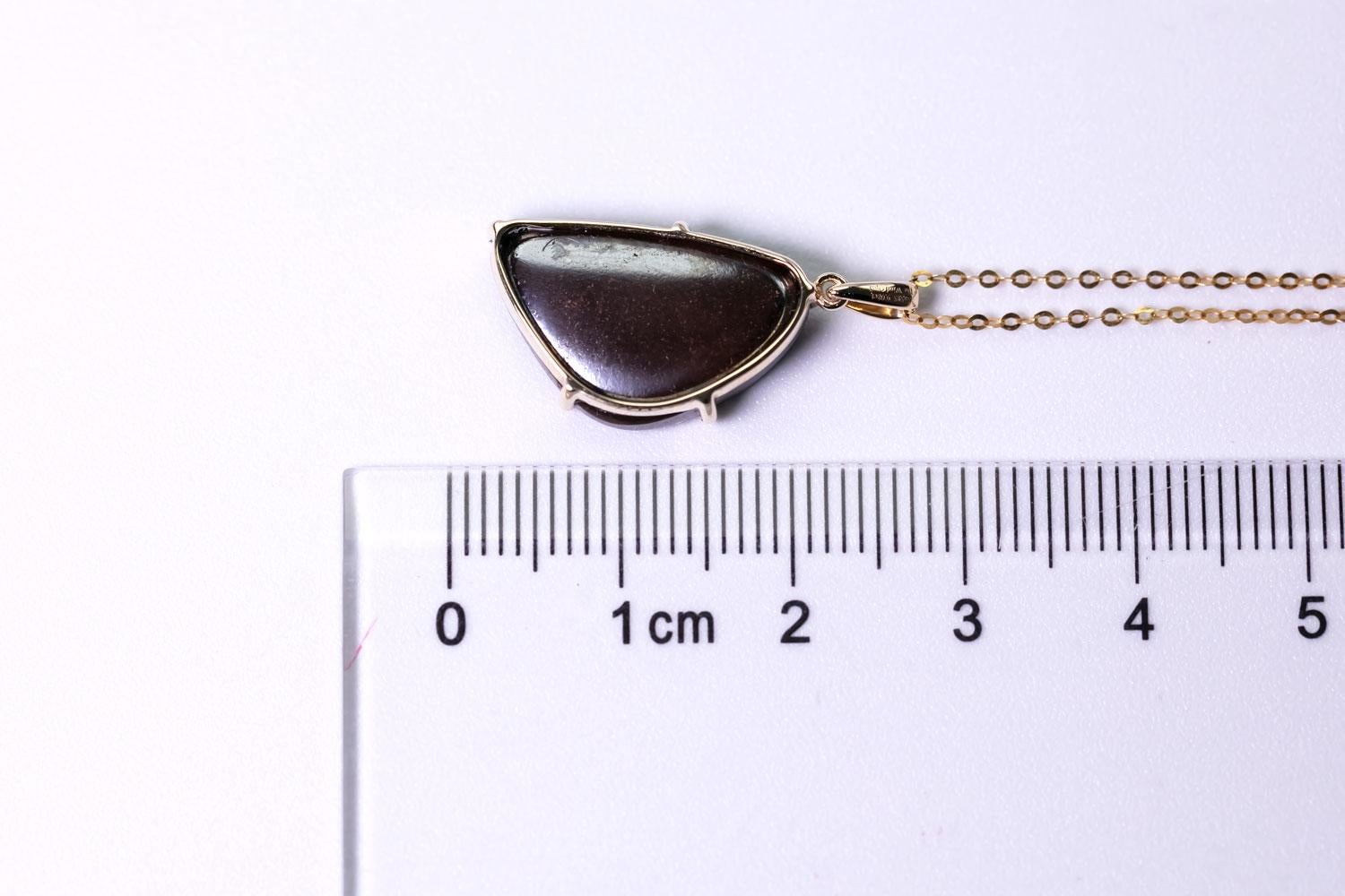 Collana con ciondolo Boulder Opale Australiano 9,08ct in oro giallo 14K in vendita 3
