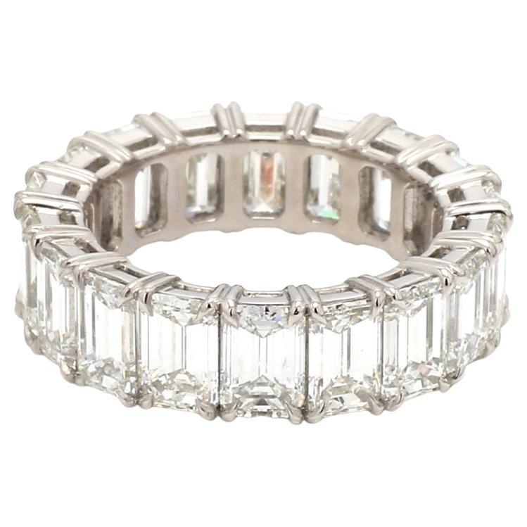 9.08ctw Emerald Diamond Cut Eternity Band For Sale