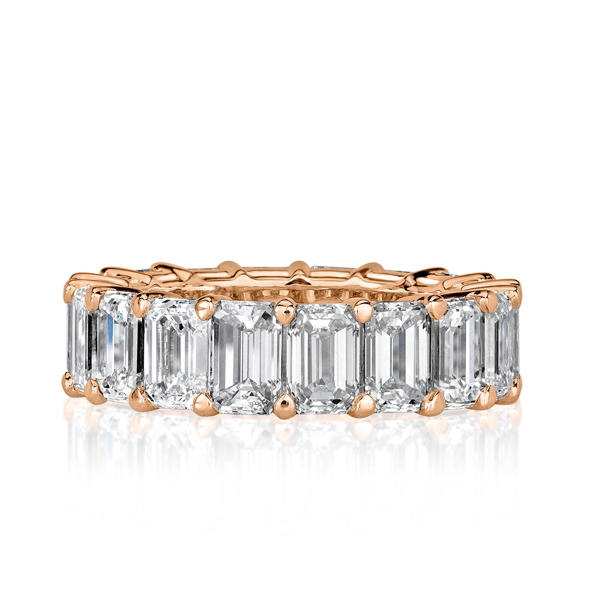 9.09ct Emerald Cut Diamond Eternity Band in 18k Rose Gold