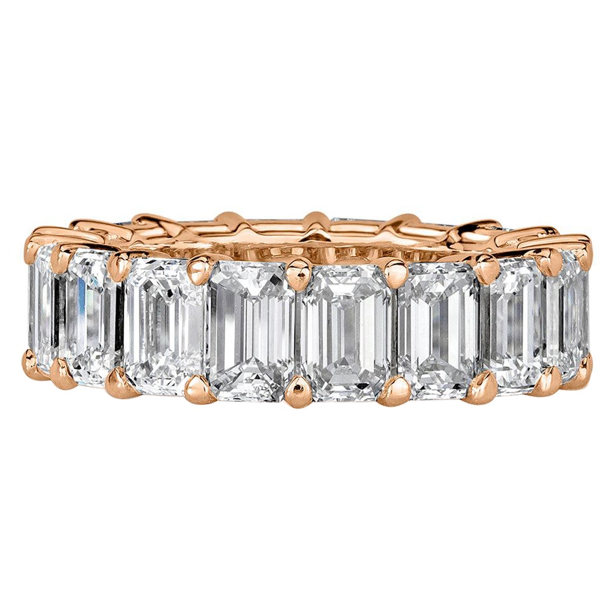 9.09ct Emerald Cut Diamond Eternity Band in 18k Rose Gold