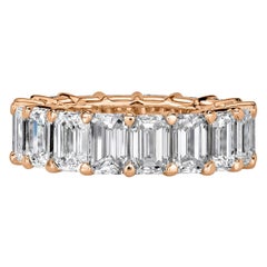 9.09ct Emerald Cut Diamond Eternity Band in 18k Rose Gold