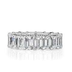 9.09ct Emerald Cut Diamond Eternity Band in 18k White Gold