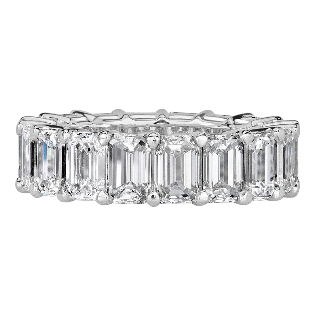 9.09ct Emerald Cut Diamond Eternity Band in 18k White Gold