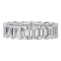 9.09ct Emerald Cut Diamond Eternity Band in 18k White Gold
