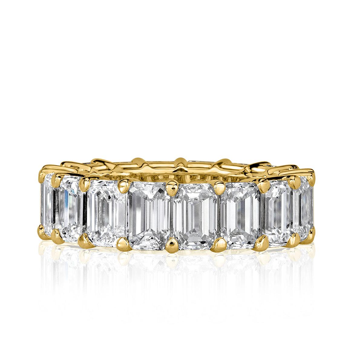 9.09ct Emerald Cut Diamond Eternity Band in 18k Yellow Gold