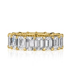 9.09ct Emerald Cut Diamond Eternity Band in 18k Yellow Gold