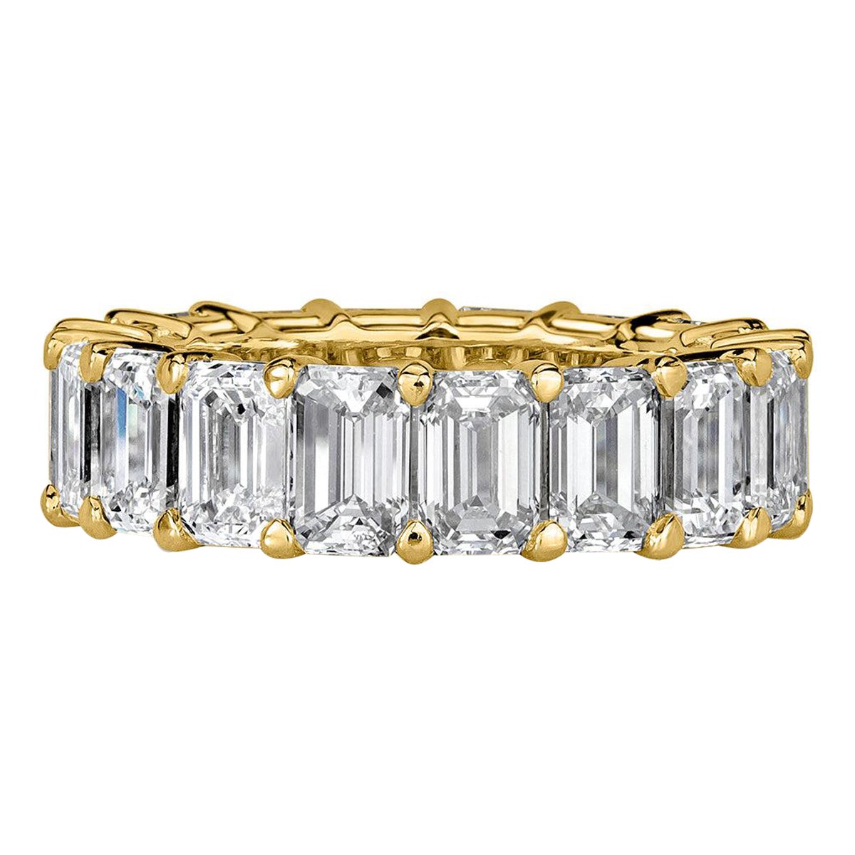 9.09ct Emerald Cut Diamond Eternity Band in 18k Yellow Gold