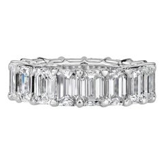 9.09ct Emerald Cut Diamond Eternity Band in Platinum