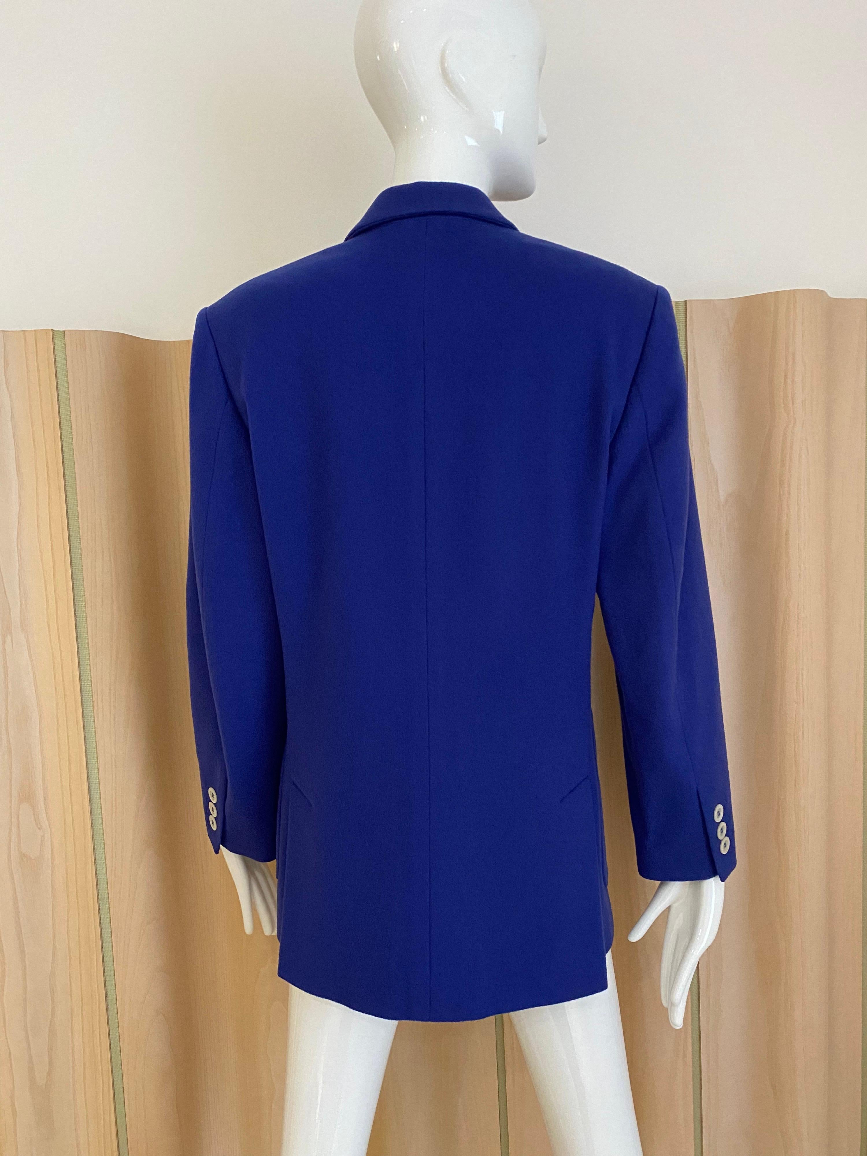 90a JIL SANDER Blue Cashmere Blazer  For Sale 5