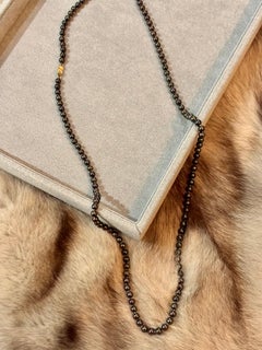 90cm Black Cultured Pearl Opera Length Necklace with 14ct Yellow Gold Clasp